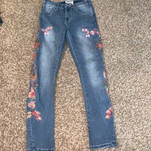 Free people flower embroidered jeans